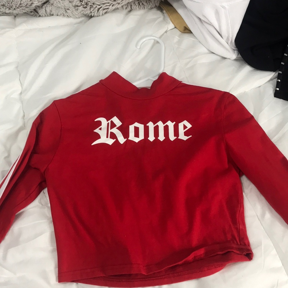 Red Cropped Long sleeve